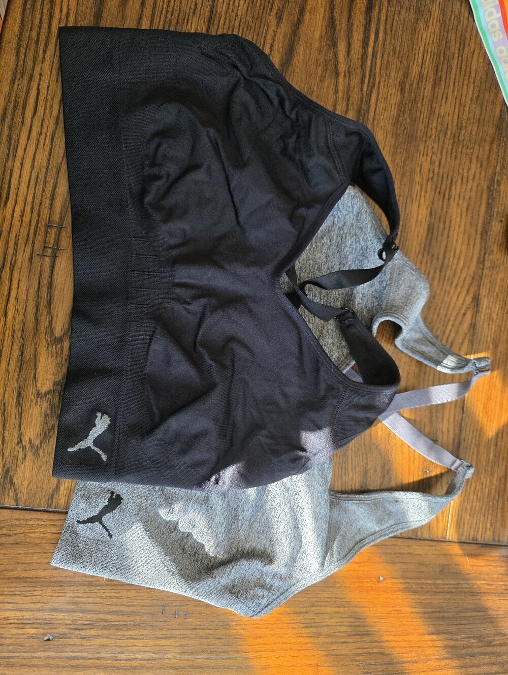 Puma Black & Gray Seamless Sports Bras Duo